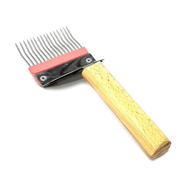 Вилка пчеловодная из нержавеющей стали с пластмассовой вставкой с гнутой иглой н/ж