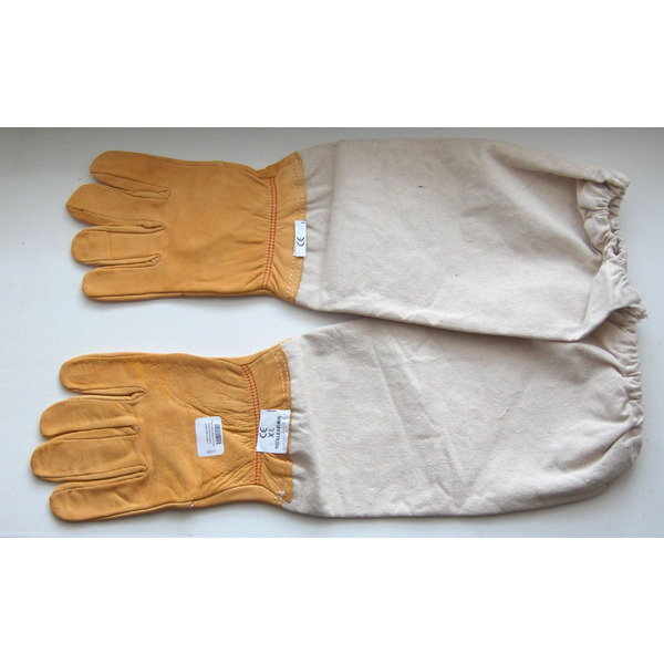 Перчатки с нарукавником кожаные