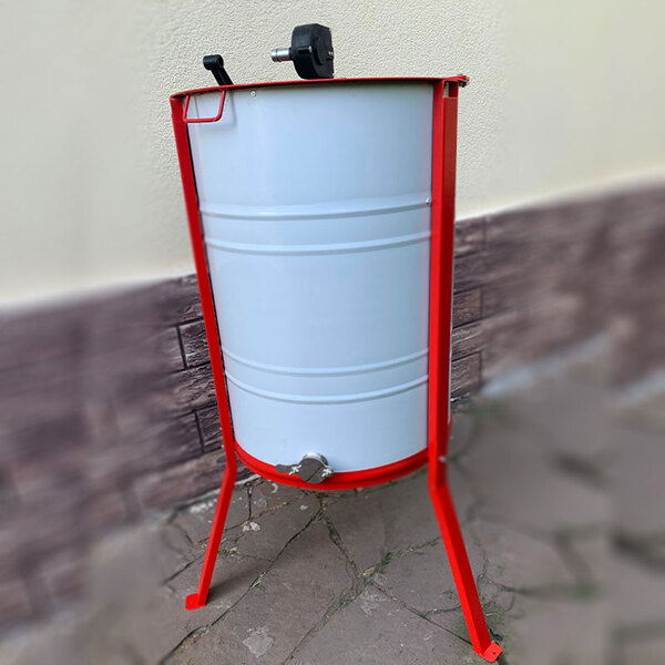 Медогонка 2-х рамочная не поворотная нержавеющая РКС с подставкой, кран НЖ