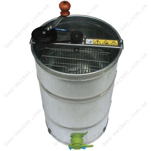 Медогонка оцинкованная 2-х рамочная не поворотная Дадан, ременная передача