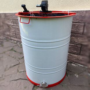 Медогонка 2-х рамочная из нержавеющей стали, поворотная, кран Нж. РКС