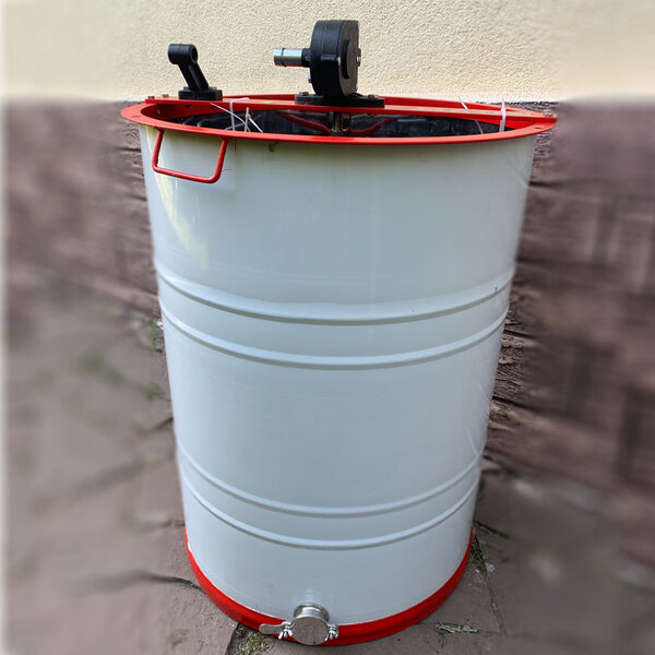 Медогонка 2-х рамочная НЖ 430 поворотная. Кассета сварная. Кран НЖ