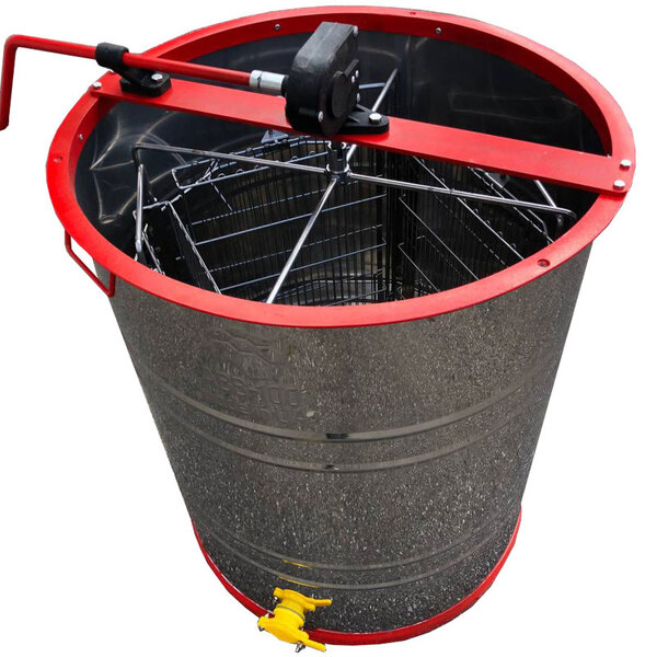 Медогонка 4-х рамочная поворотная Aisi 430. Кассета сварная, кран пластик