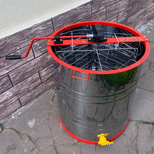 Медогонка 4х рамочная поворотная нержавеющая AISI 430 под Рутовскую рамку, кран пласт 