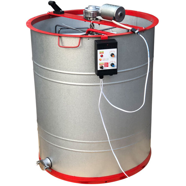 Медогонка 4-х рамочная, алюмоцинковая с червячным электроприводом 12В, пульт М1, корпус кассет нержавейка, сетка оцинкованная.