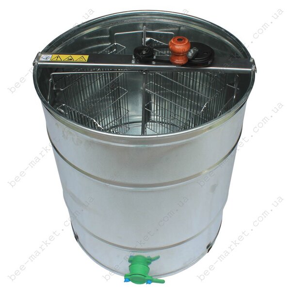 Медогонка оцинкованная 4-х рамочная поворотная, Дадан, ременная передача