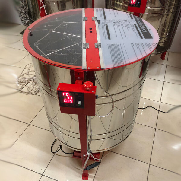 Медогонка 6-ти рамочная автоматическая ( электропривод ) під рамку «Рута» диаметр бака 700мм.