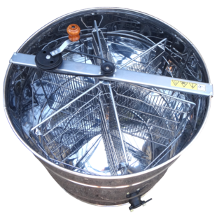 Медогонка 6-ти рамочная нержавеющая, поворотная рамка Дадан, ременная передача