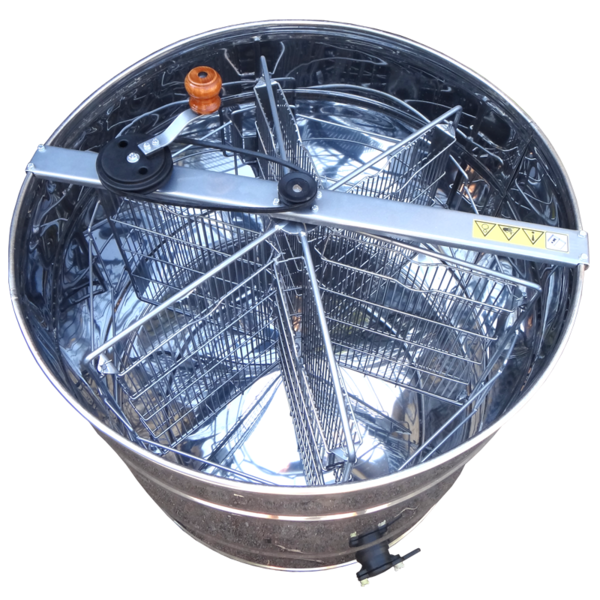 Медогонка 6-ти рамочная нержавеющая, поворотная рамка Дадан, ременная передача