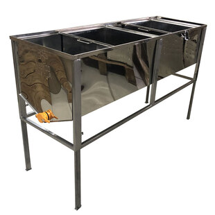 Стол для распечатывания сот с двумя корзинами (1.5 м) AISI 304 - 0,5мм, кран пластик