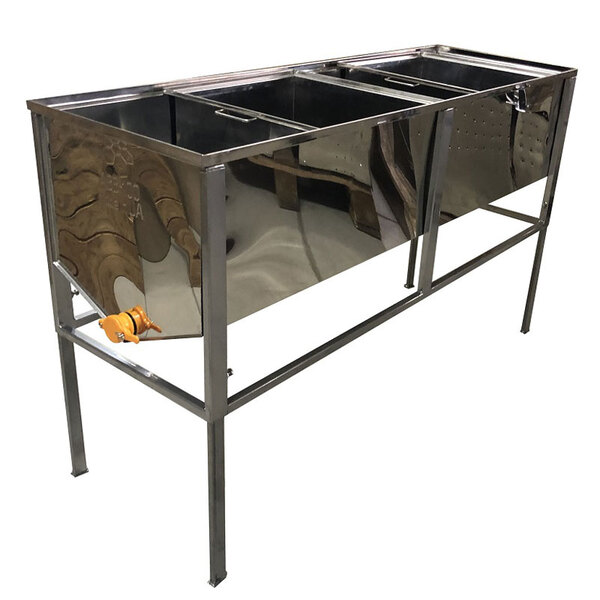 Стол для распечатывания сот с двумя корзинами (1.5 м) AISI 304 - 0,5мм, кран пластик